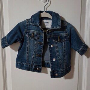 Baby Girl Jean Jacket, Onesie & Pants Set, size 0-3 months